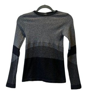 FIGS Seamless Underscrub Compression Long Sleeve Top Womens Black Gray Size XS/S